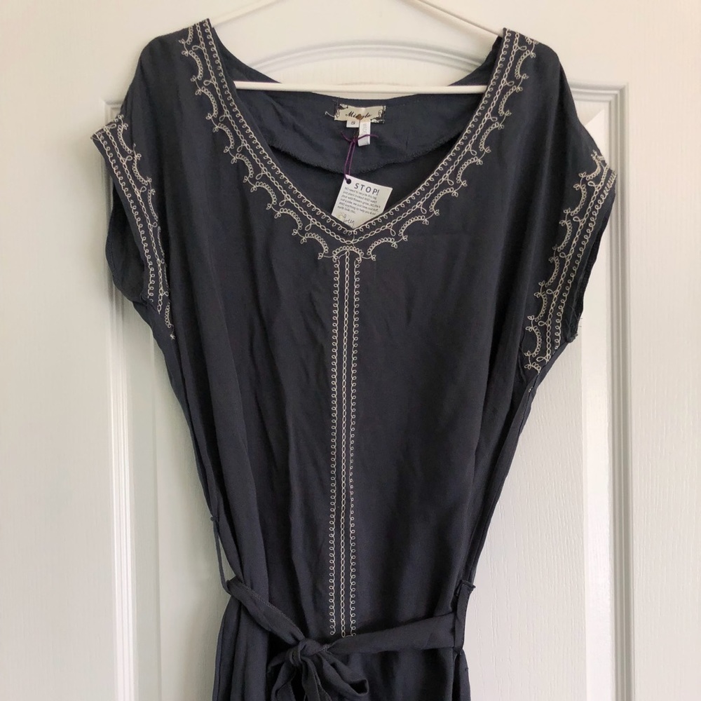 Slate Blue Knee Length Dress